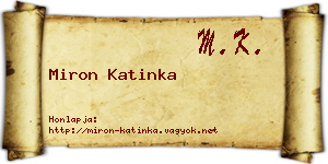 Miron Katinka névjegykártya